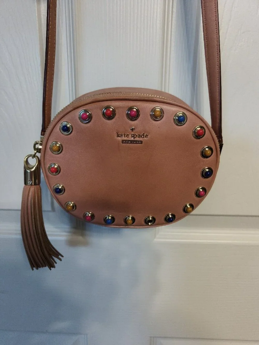 Kate Spade New York Leather Stud Detail Devoe Street Tinley Crossbody Bag Purse